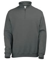 ¼ zip sweatshirt with front logo