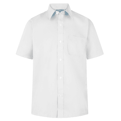 Boys White Short Sleeve Shirt  - Twin Pack