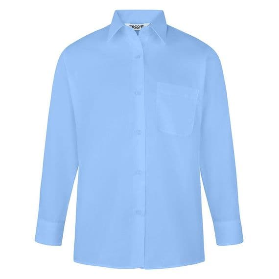 Girls Blue Long Sleeve Blouse - Twin Pack