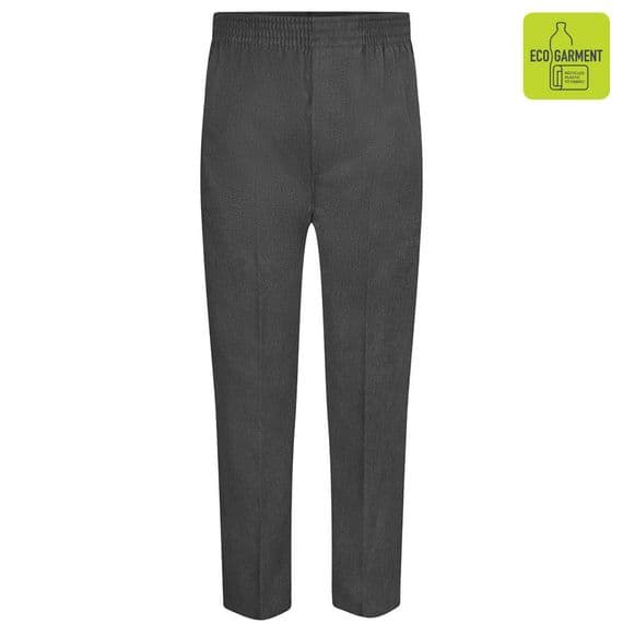 Grey Full Elastic Pull Up Trousers