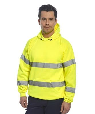 Hi-vis hooded sweatshirt with front logo