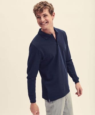 Long sleeve polo with front logo