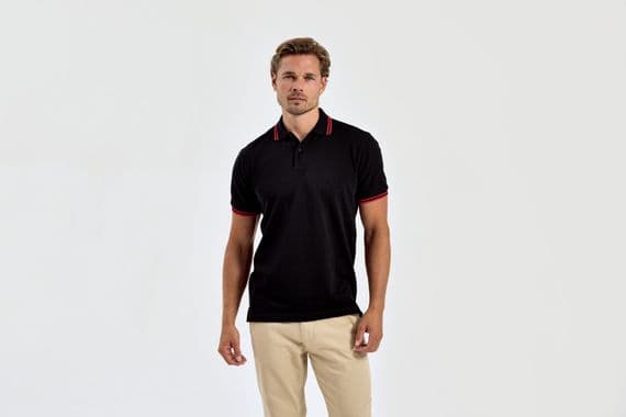 Mens Tipped Poloshirt with front logo