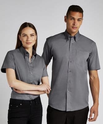 Oxford shirt short-sleeved with front logo