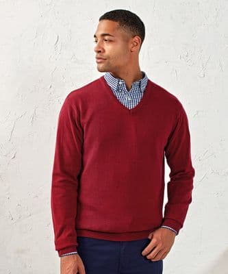 Premier V-Neck Knitted Sweater with front logo