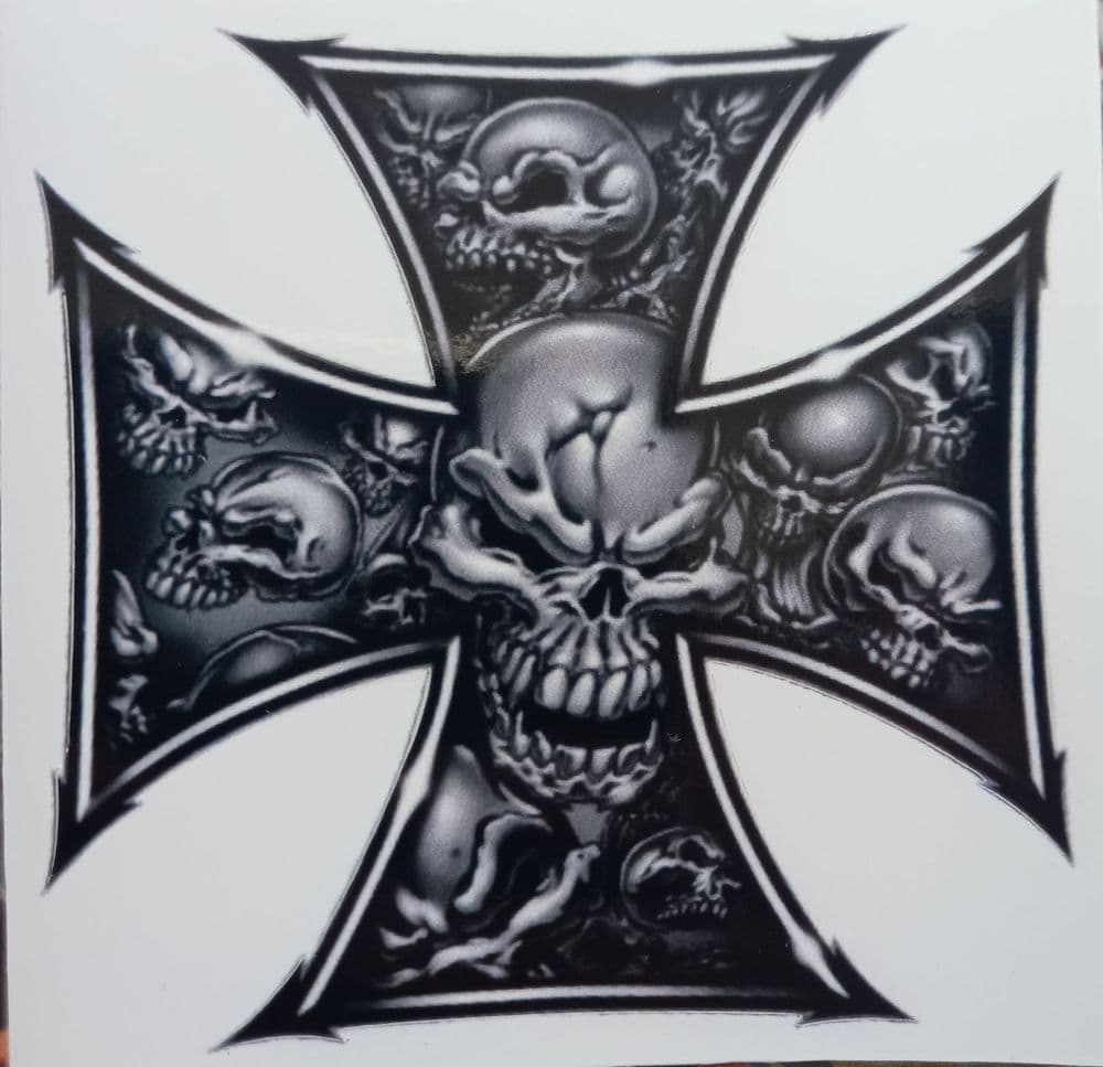 Iron Cross Skull Sticker