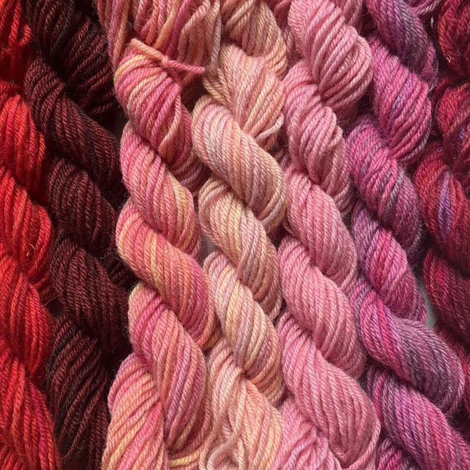 Hand Dyed DK Wool Bags