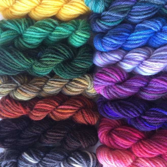 Hand Dyed DK Wool Bags Random