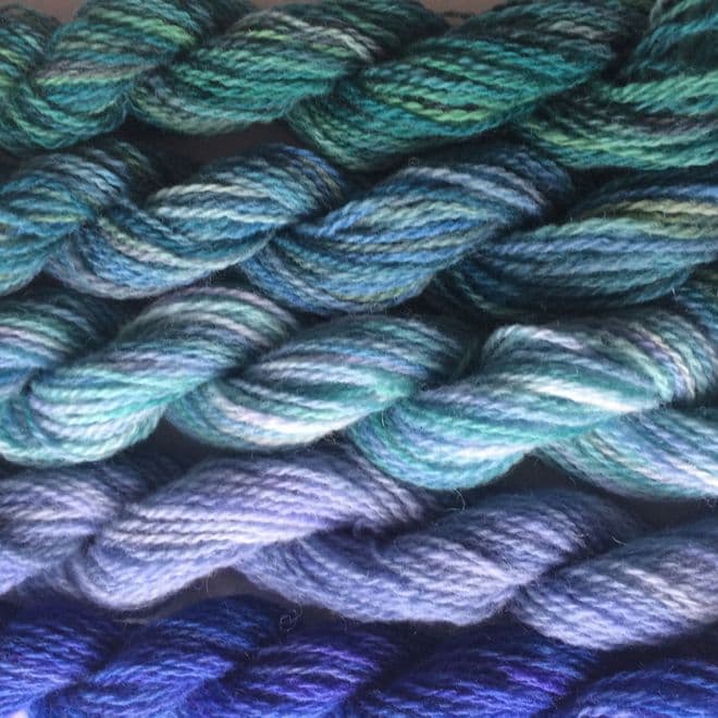 Hand Dyed Shetland Wool Bags Themed