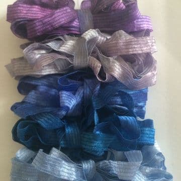 Hand Dyed Silk Georgette Ribbon Bags