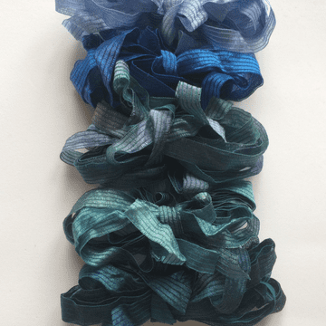 Hand Dyed Silk Georgette Ribbon Bags