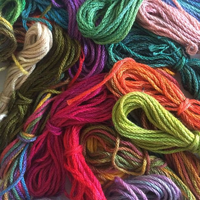 Hand Dyed Stranded Cotton Bags 2 metre lengths