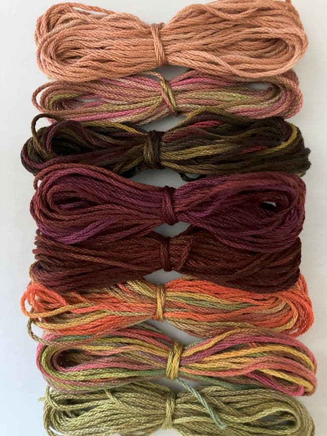 Hand Dyed Stranded Cotton Bags  4 metres