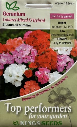 Geranium Cabaret Mixed F2 Hybrid