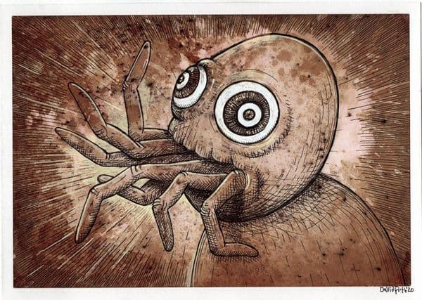 Salad Fingers Gobful Of Fingre A4 Print