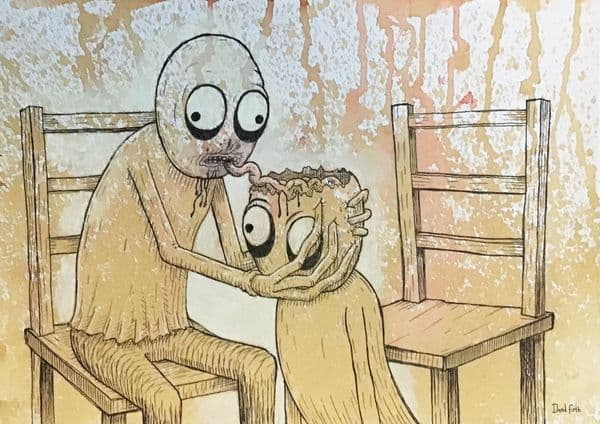 Salad Fingers Gold Mmm Tasty A4 Print