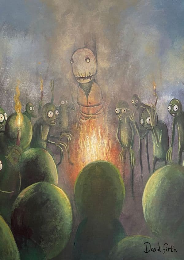 Salad Fingers Hubert Burnt At The Stake A4 Print