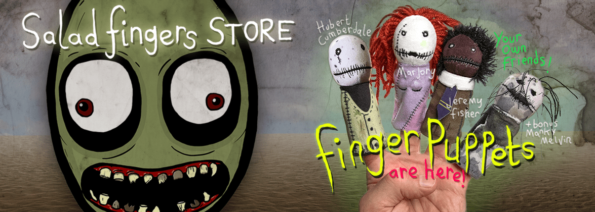 Artwork and Merchandise from David Firth, creator of Salad Fingers