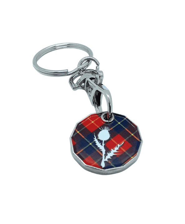 Tartan Thistle Trolley Coin Keyring