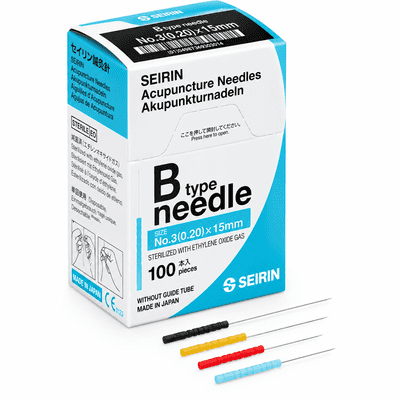 Seirin B-Type Acupuncture Needles – No Guide Tube, 100 Needles
