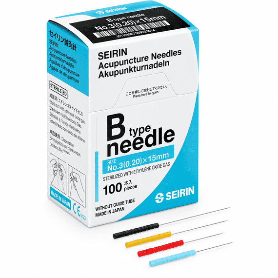 Seirin B-Type Acupuncture Needles – No Guide Tube, 100 Needles