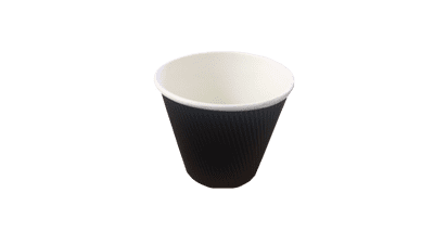 16oz Black Double Walled Ripple Pot 100/pack