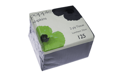 2 Ply Black Napkins 125/pack