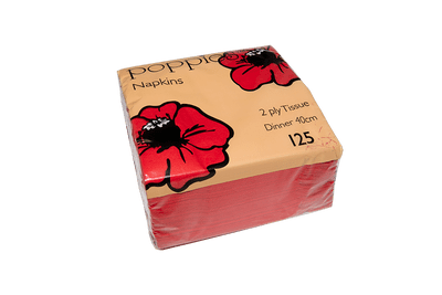 2 Ply Red Napkin 40cm 125/pack