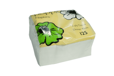 2 Ply White Napkins 100/pack