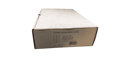 A4 Label Sheet  - 16 per sheet 99mm x 34mm 100/pack
