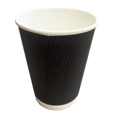Black Ripple Double Walled Cup 12oz 500/box