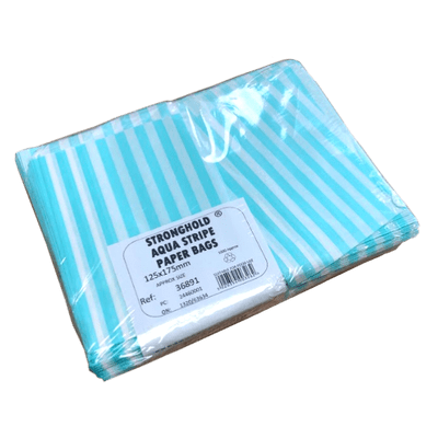 Blue and White Striped Paper Bags Unstrung  5