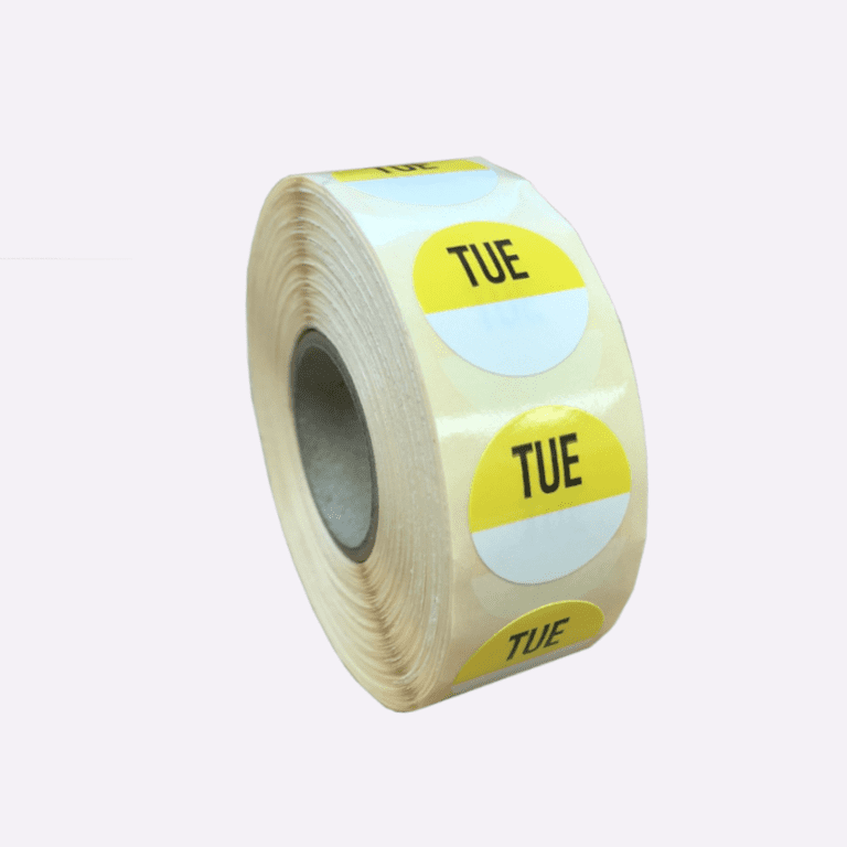 Day Date Label Tuesday 19mm Round - Roll of 1000