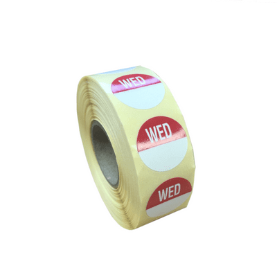 Day Date Label 'Wednesday' 19mm Round - Roll of 1000