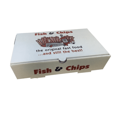 Fish & Chip Printed Medium Cardboard Box 100/pack