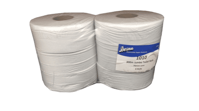Jumbo 2 ply Toilet Rolls 300m/roll 6/pack
