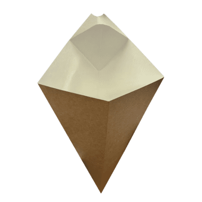 Large Kraft Cone With Dip Corner 500/box