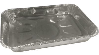 Shallow Rectangular Rolled Edge Foil 188 x 128 x 25mm 1000/box