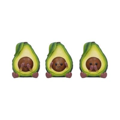 3 Wise Avocados See Hear Speak No Evil Figurines