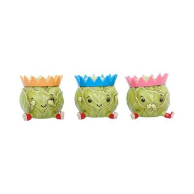 3 Wise Brussel Sprouts See Hear Speak No Evil Figurines