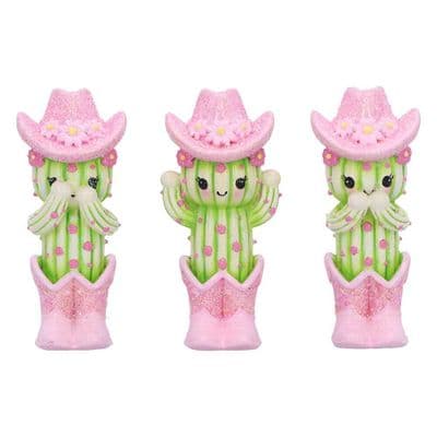 3 Wise Cacti See Hear Speak No Evil Figurines
