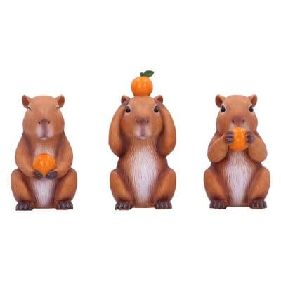 3 Wise Capybaras See Hear Speak No Evil Figurines