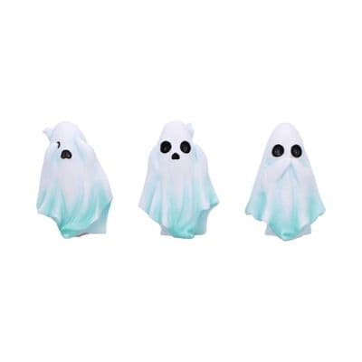3 Wise Ghosts See Hear Speak No Evil Figurines