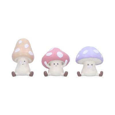 3 Wise Toadstools See Hear Speak No Evil Figurines