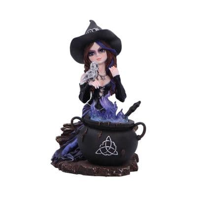 Alvina Spell Casting Cauldron Witch Figurine