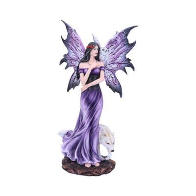 Amethyst Fairy With Wolf And Owl Companions