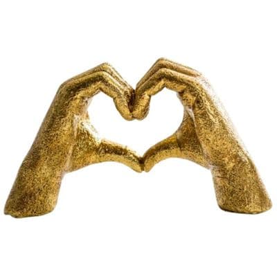 Antique Gold Heart Hands Ornament