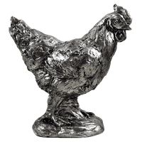 Antique Silver Finish Farmyard Chicken Animal Ornament | Deal Dover Canterbury Kent