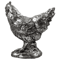 Antique Silver Finish Farmyard Chicken Animal Ornament | Deal Dover Canterbury Kent