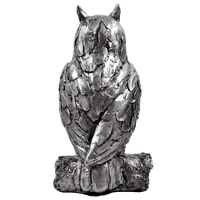 Antique Silver Finish Wise Old Owl Animal Ornament | Deal Dover Canterbury Kent